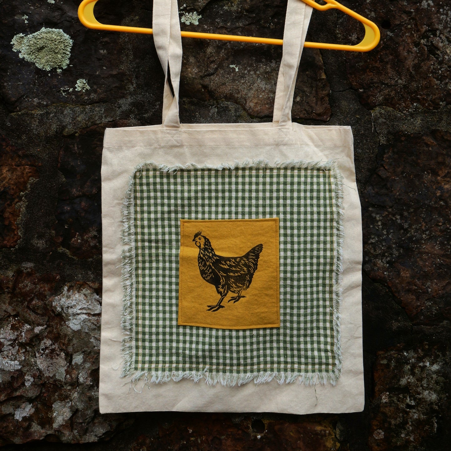 109 - Gingham Chicken Tote Bag