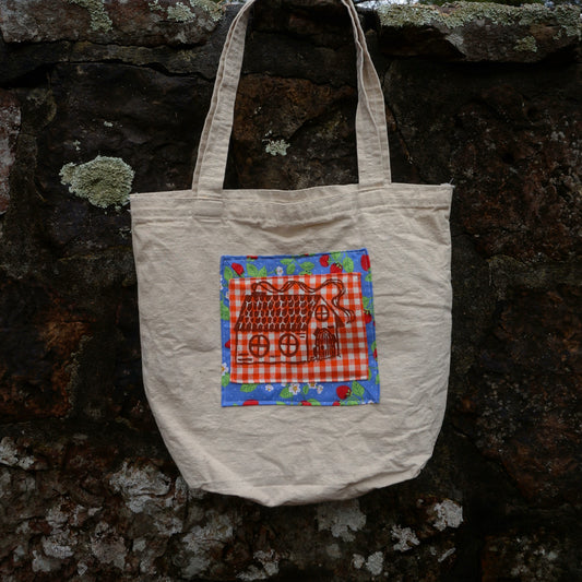 110 - Gingham Cabin Tote Bag