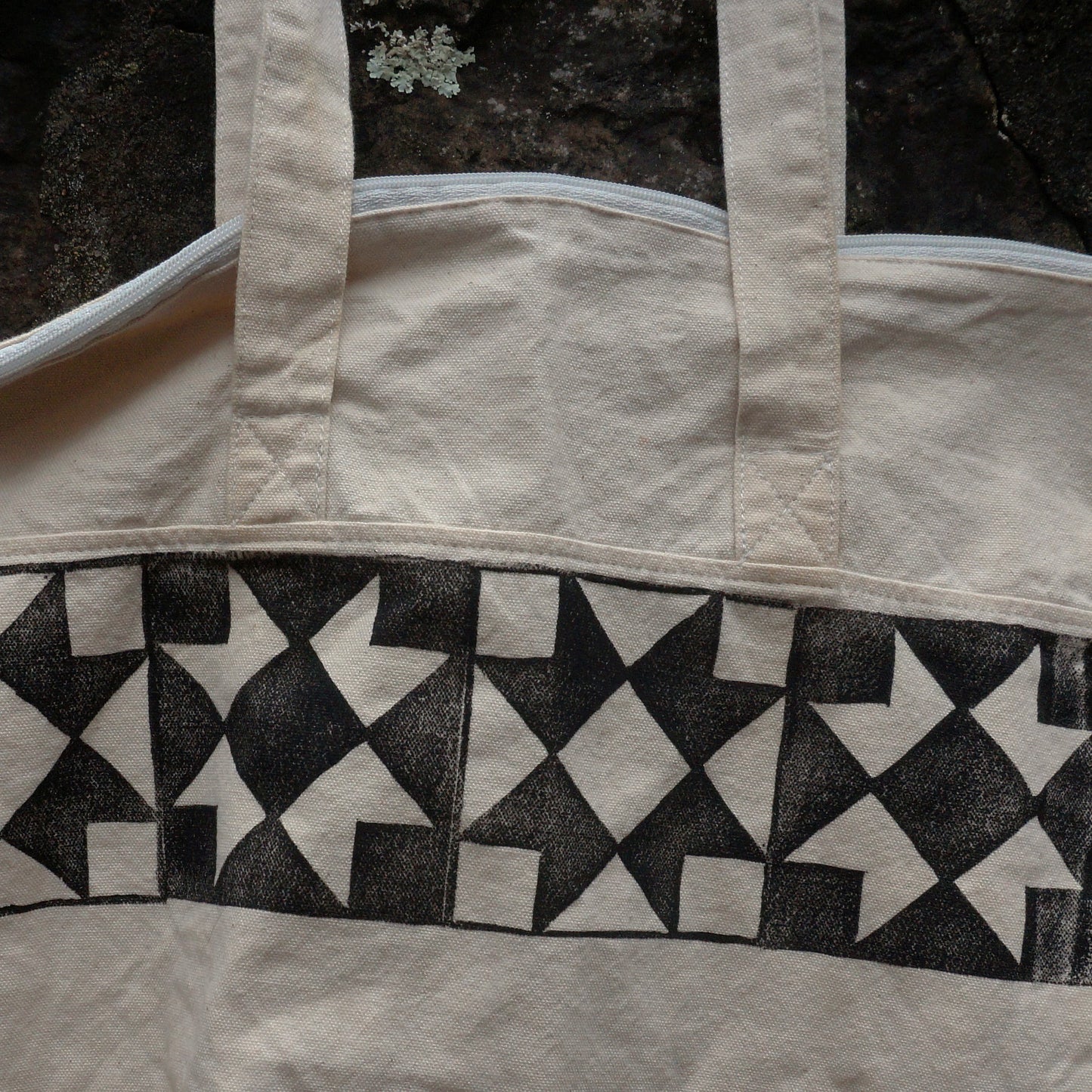 111 - Quilt Squares Zip Tote Bag