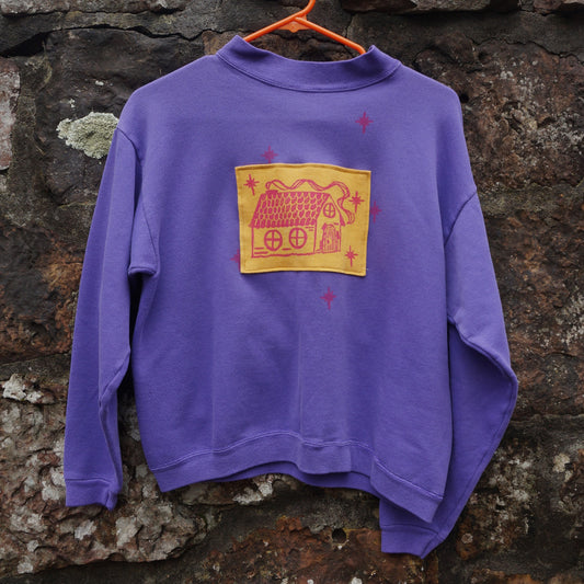 113 - MD Purple Cabin Patch Sweatshirt